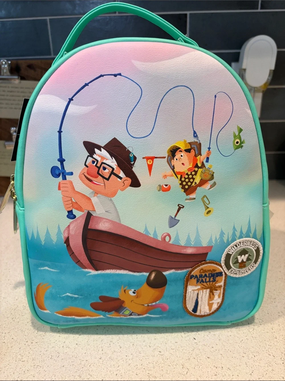 Pixar Up Fishing Adventure Backpack and Card Holder Set - Her Universe NWT